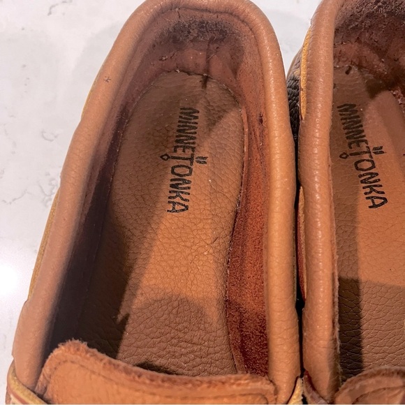 MINNETONKA Genuine Moose Leather Loafers Size 9 - Picture 8 of 12